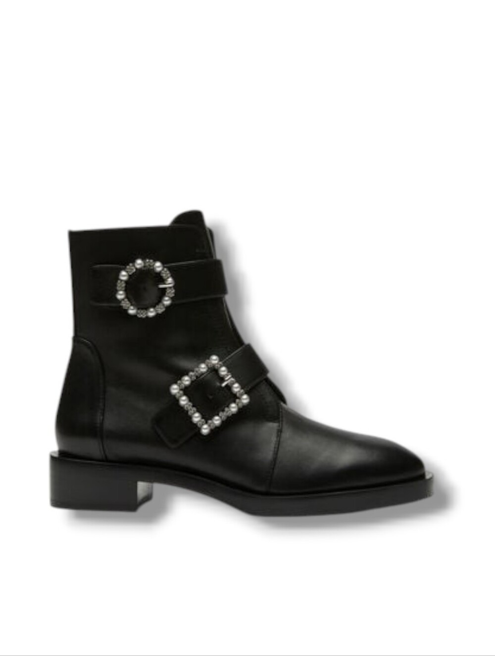 STUART WEITZMAN Ryder Pearl Geo Buckle Booties 9
